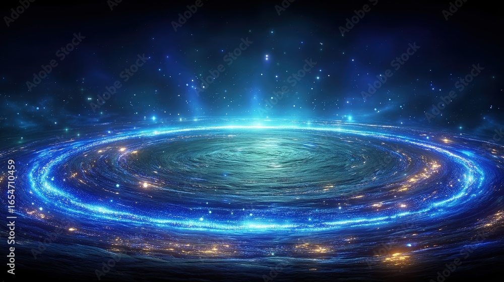 Obraz premium Luminous Cosmic Vortex in Deep Space