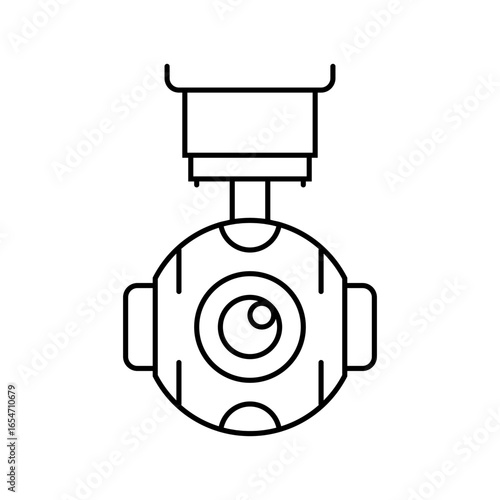 camera gimbal aerial vehicle line icon vector illustration