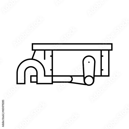 payload attachment unmanned aerial vehicle line icon vector illustration