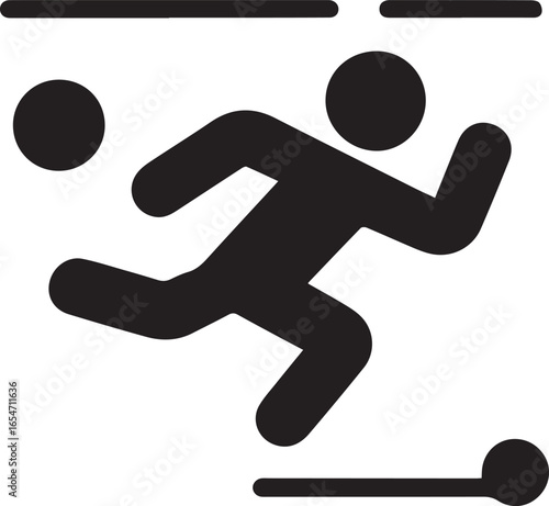 Dynamic silhouette style vector minimal sport logo design, modern athletic icon illustration, simple black emblem for fitness, team branding, active lifestyle, gym, training, competition, and professi