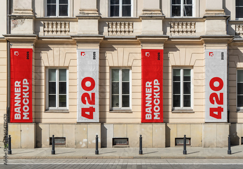 Four Vertical Banners Mockup