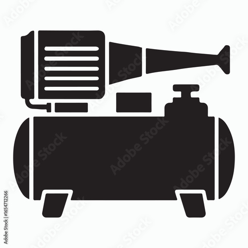 Black silhouette icon of an air compressor