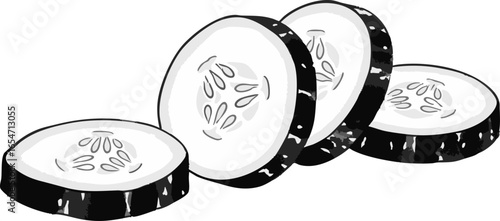 A Still Life of Cucumber Slices