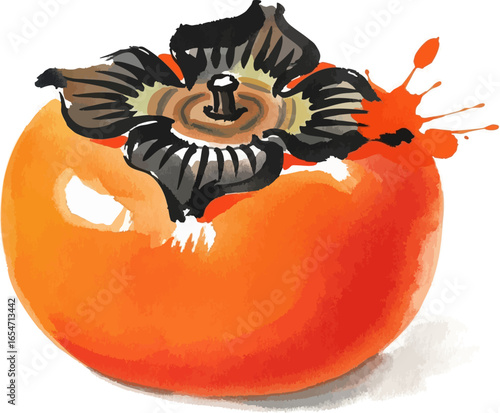A Vibrant Orange Persimmon