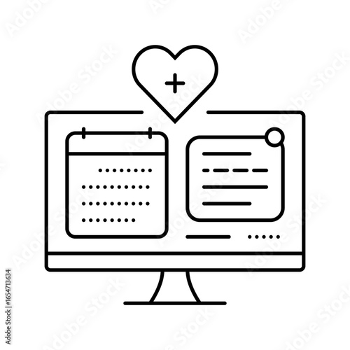 digital health record healthcare innovation line icon vector illustration