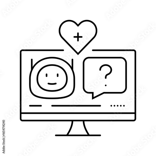 health chatbot healthcare innovation line icon vector illustration