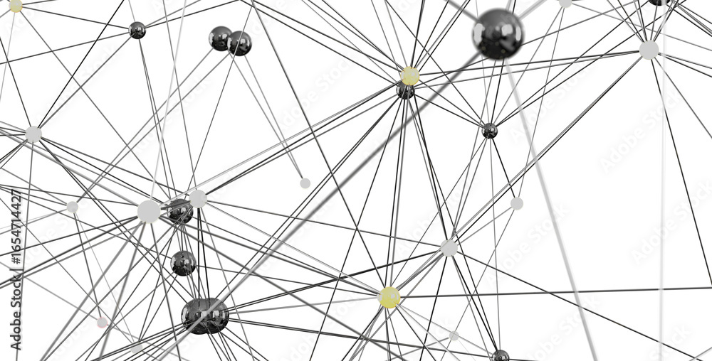 Obraz premium 3D rendering of a network connection, representing global communication, technology, and data flow.