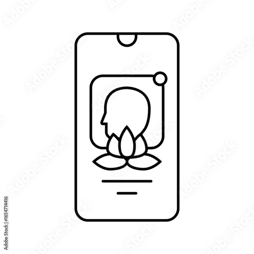 digital mental health platform healthcare innovation line icon vector illustration