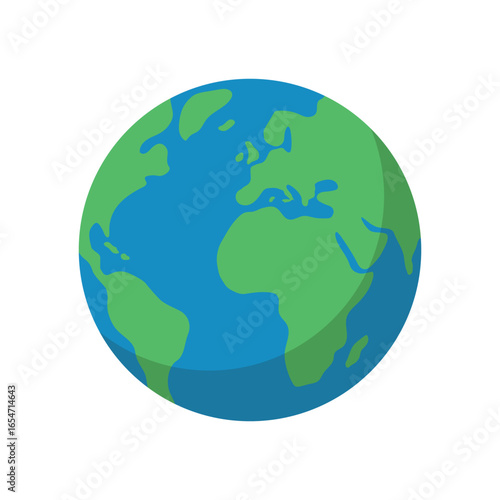 Planet Earth Globe. Flat Vector Illustration