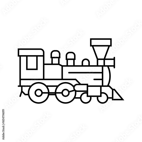 steam locomotive industry line icon vector illustration