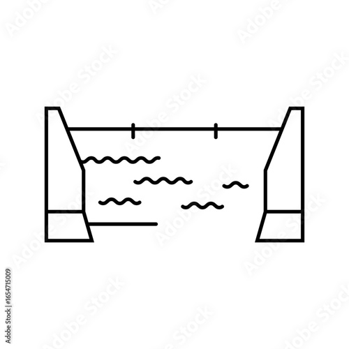canal system industry line icon vector illustration