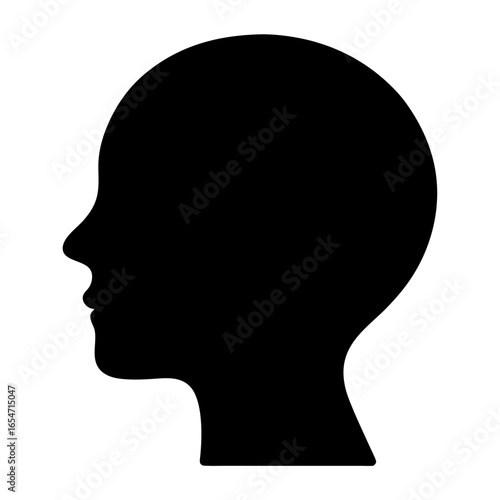 Silhouette of a human head in profile representing thoughts or introspection