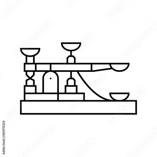 telegraph industry line icon vector illustration