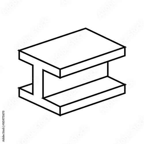 steel beam industry line icon vector illustration