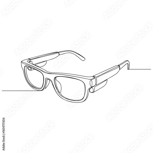 Black fashion eyeglasses with a plastic frame and optical lens are isolated on a white background for vision and style