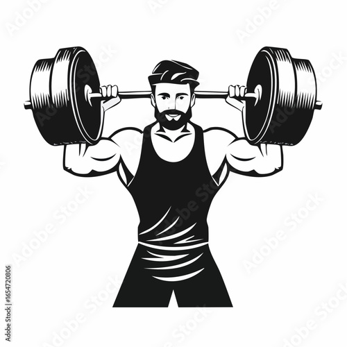 Strong man lifting weight vector illustration design  Vector Image on white background.
