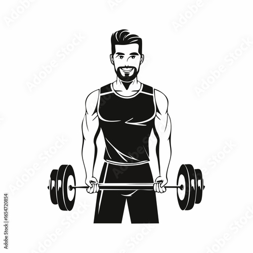 Strong man lifting weight vector illustration design  Vector Image on white background.