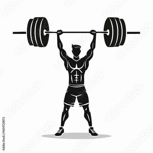 Strong man lifting weight vector illustration design  Vector Image on white background.