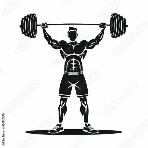 Strong man lifting weight vector illustration design  Vector Image on white background.