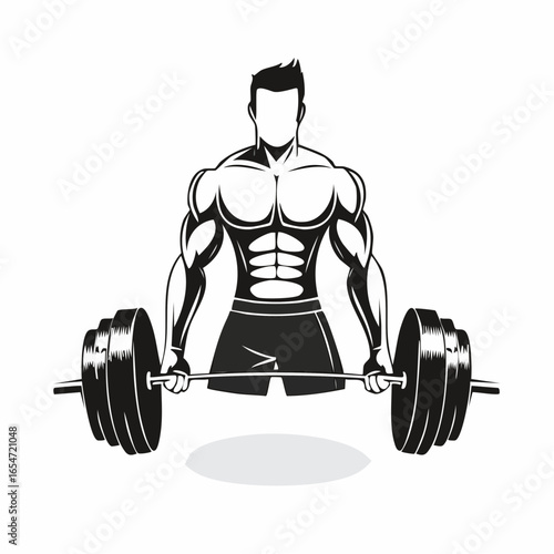 Strong man lifting weight vector illustration design  Vector Image on white background.
