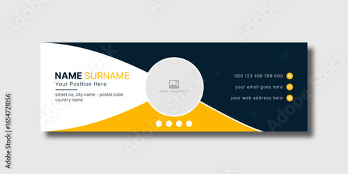 Creative modern email signature design, Minimalist email footer template