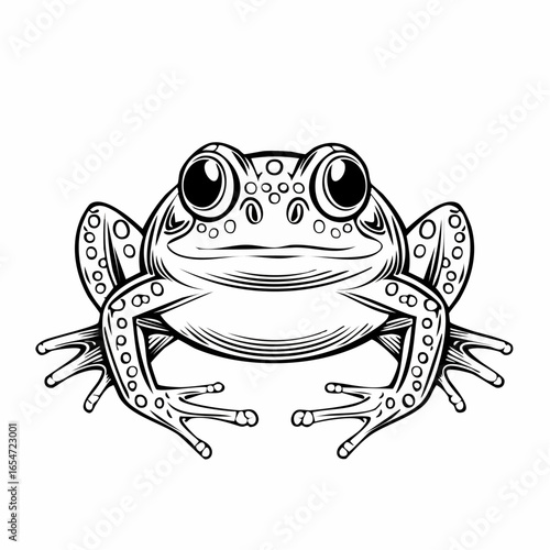 Frog Front View Stock Vectors and Vector Art on white background.