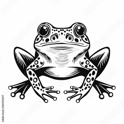 Frog Front View Stock Vectors and Vector Art on white background.