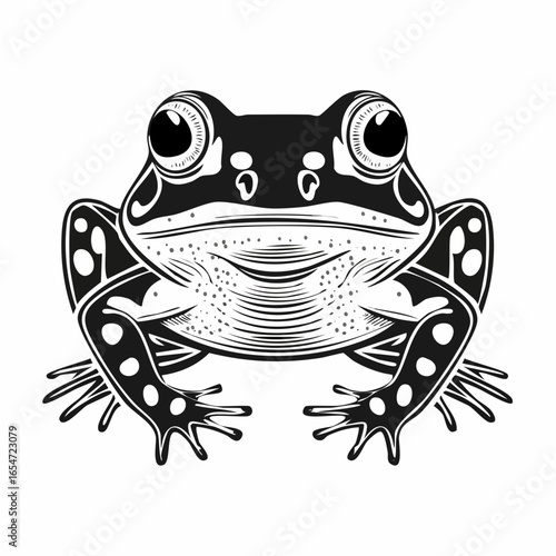 Frog Front View Stock Vectors and Vector Art on white background.