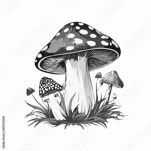 Mushrooms image vector. illustration of a mushroom on white background.