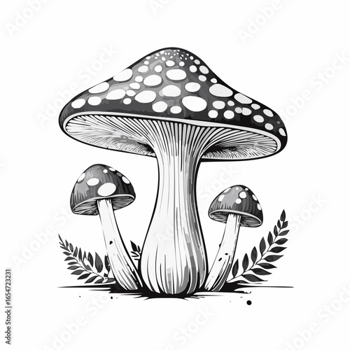 Mushrooms image vector. illustration of a mushroom on white background.
