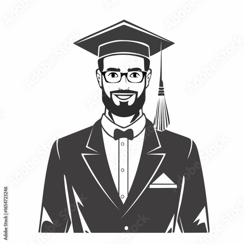 University Professor Vectors and Illustration on white background.