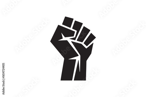 Raised Fist Silhouette Icon Clenched Fist Protest Symbol