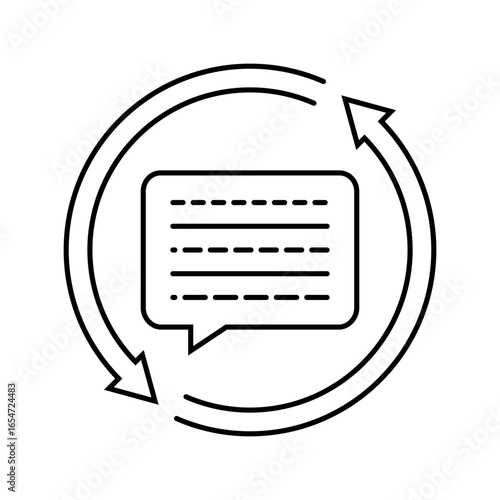 conversation arrows nlp line icon vector illustration
