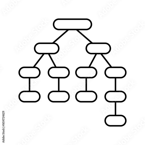 syntax tree nlp line icon vector illustration