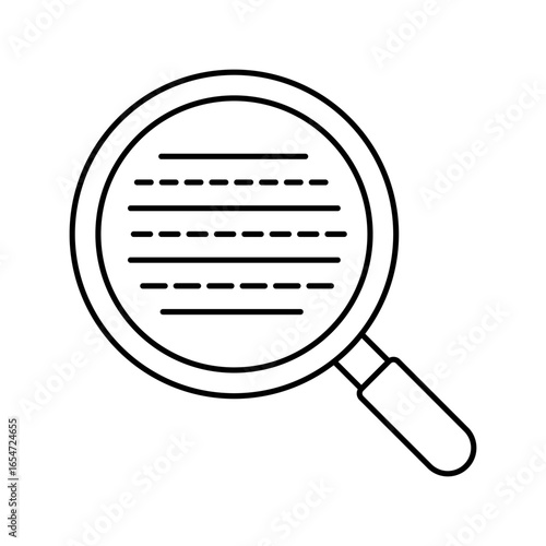 search magnifying glass nlp line icon vector illustration