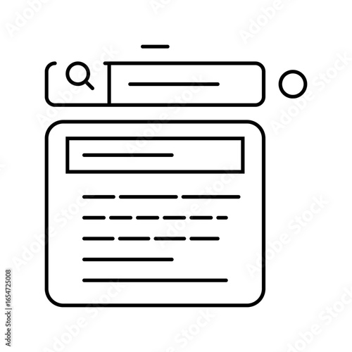 autocomplete nlp line icon vector illustration
