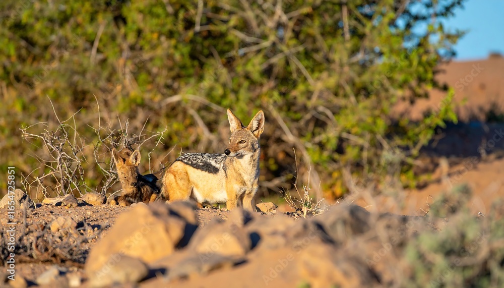 Fototapeta premium Wild dogs in desert
