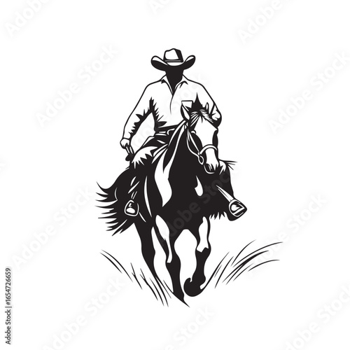 cowboy riding horse