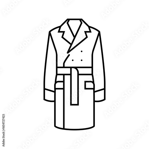 tailored trench coats stylish clothes line icon vector illustration