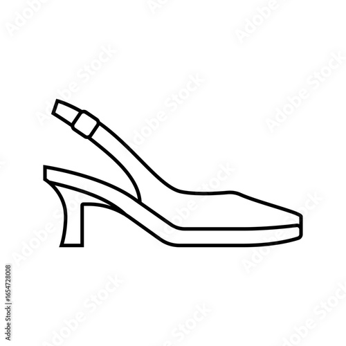 sling back heels stylish clothes line icon vector illustration
