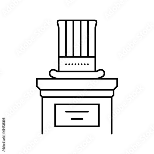 uncle sams hat podium line icon vector illustration