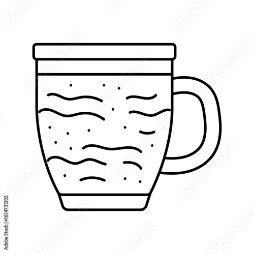 bone broth cup meal drink line icon vector illustration
