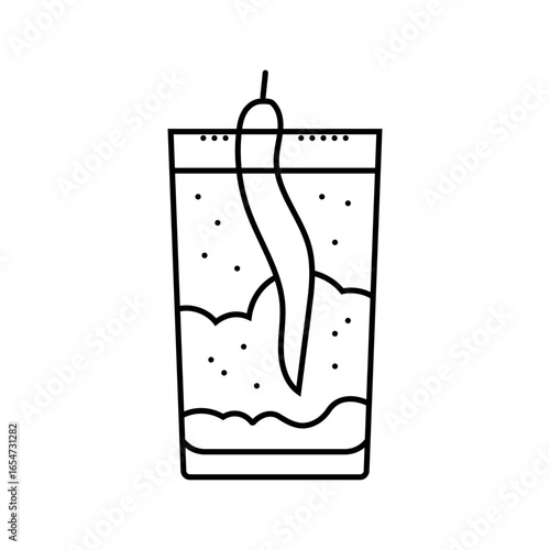 spicy cocktail meal drink line icon vector illustration