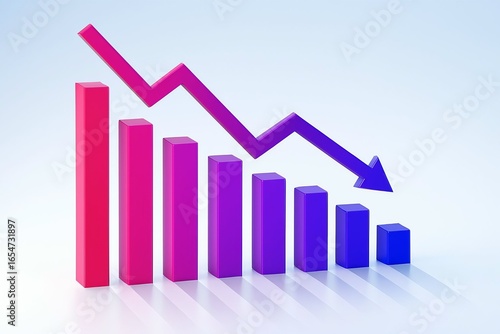 3d bar chart showing a steep decline with a downward trend arrow indicating financial loss Free Download 3d bar chart showing a steep decline with a downward trend arrow indicating financial loss - GFXLoad