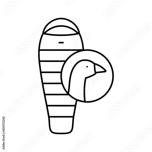 down sleeping bag goose line icon vector illustration