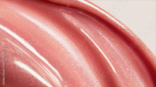 Textured trendy pink  red cream gel cosmetic smudge on white background, lipstick or blush or eye shadow or nail polish smudge trendy color