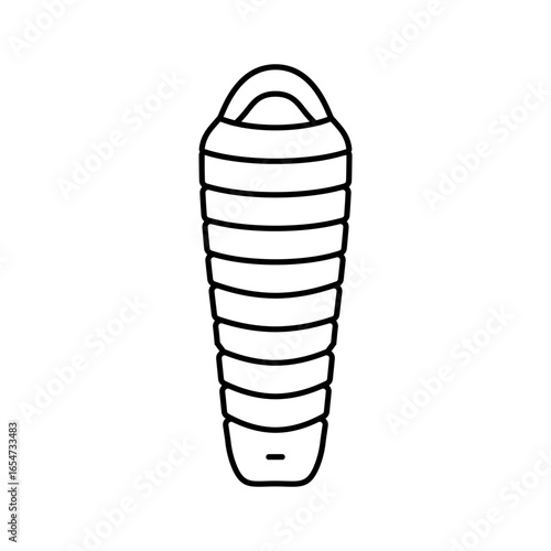 mummy sleeping bag line icon vector illustration