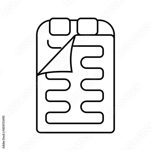 double blanket sleeping bag line icon vector illustration