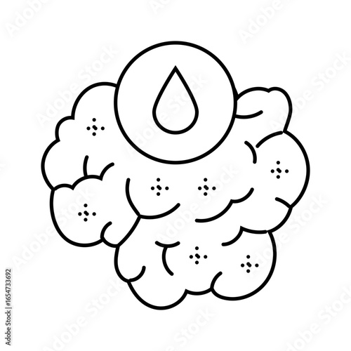hydrophobic fluff sleeping bag line icon vector illustration