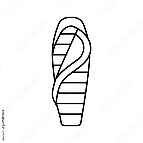 tapered sleeping bag line icon vector illustration